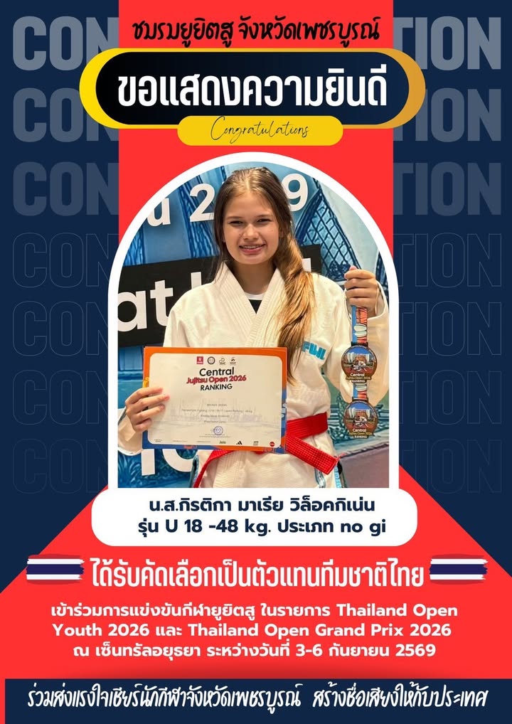 ขอแสดงความยินดี นักเรียนเป็นตัวแทนทีมชาติแข่งขันยูยิตสู